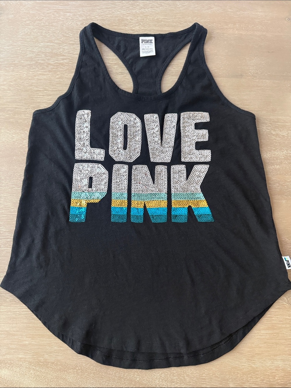 VS PINK Sequin Logo Tank | L - Picture 3 of 5